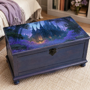 Papier Mousseline Château gothique decoupage de la forêt violette ét
