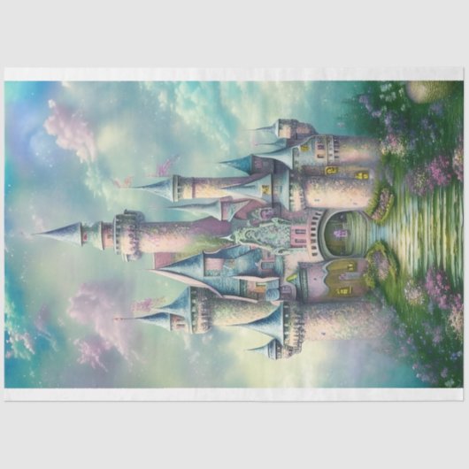 Papier Mousseline Château magique Pastel (Recto)