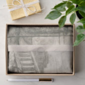 Papier Mousseline Château vintage français Etching Paris Découpage (Cadeau)