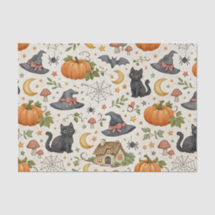 Papier Mousseline Chaton noir de cottage pour Halloween