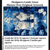 Papier Mousseline Chatons bleus et blancs, découpage CP7 floral