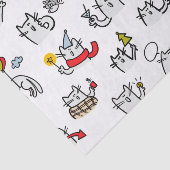 Papier Mousseline Chats amusants, lait et magie. (Détail)