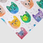 Papier Mousseline Chats aquarelles et amis (Détail)