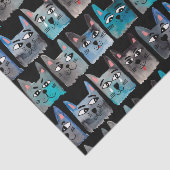 Papier Mousseline Chats bleus (Détail)