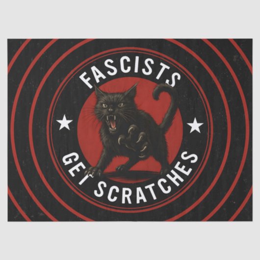 Papier Mousseline Chats Contre les Fascistes (Recto)