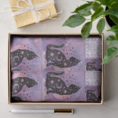 Papier Mousseline Chats cosmiques violets Motif de chaume (Cadeau)