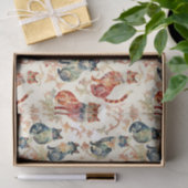 Papier Mousseline Chats dans un Motif d'aquarelle chinois (Cadeau)