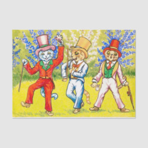 Papier Mousseline Chats dansants