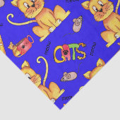 Papier Mousseline Chats de Meow Bleu (Détail)