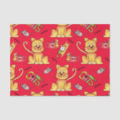 Papier Mousseline Chats de Meow Rouge mignons (Recto)
