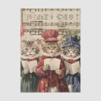 Papier Mousseline Chats de Noël