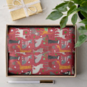 Papier Mousseline Chats de Noël (Cadeau)