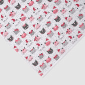 Papier Mousseline Chats de Noël avec chapeau de Père Noël (Détail)