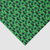 Papier Mousseline Chats De Noël Étoiles Et Arbres (Détail)