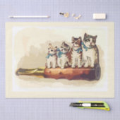 Papier Mousseline Chats de Noël victoriens amusants (Artisanat)