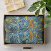 Papier Mousseline Chats de style post-impressionniste (Cadeau)