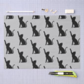 Papier Mousseline Chats gris et noirs (Artisanat)