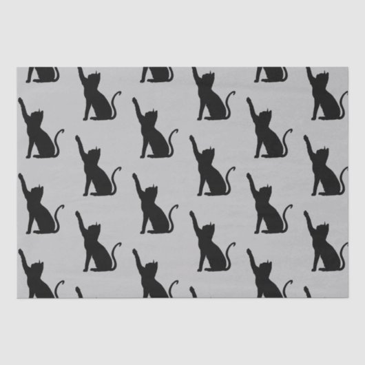 Papier Mousseline Chats gris et noirs (Recto)