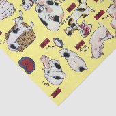 Papier Mousseline Chats japonais (couleur Arrière - plan changeable) (Détail)