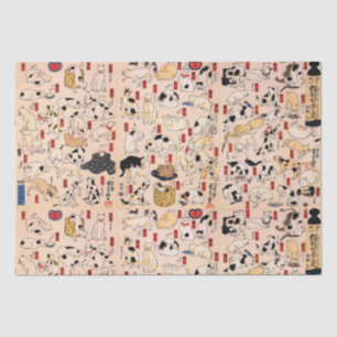 Papier Mousseline Chats japonais par Utagawa Kuniyoshi Tissue Paper
