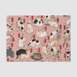 Papier Mousseline chats japonais Ukiyo-e Funny kitty