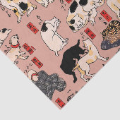 Papier Mousseline chats japonais Ukiyo-e Funny kitty (Détail)
