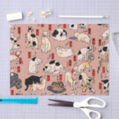 Papier Mousseline chats japonais Ukiyo-e Funny kitty (Artisanat)
