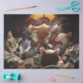 Papier Mousseline Chats jouant au poker (Artisanat)