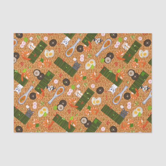 Papier Mousseline Chats Kawaii Ramen (Recto)