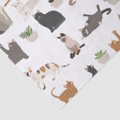 Papier Mousseline Chats mignons et Plantes de maison découpage (Détail)