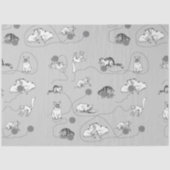 Papier Mousseline Chats mignons Jouer et être Motif coquin (Recto)