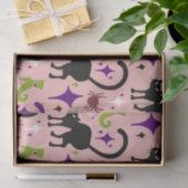 Papier Mousseline Chats noirs Araignées Lime sorcière Bottes Hallowe (Cadeau)