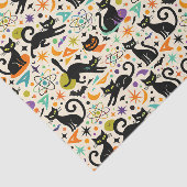 Papier Mousseline Chats noirs atomiques Halloween (Détail)