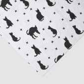 Papier Mousseline Chats noirs et étoiles Halloween (Détail)