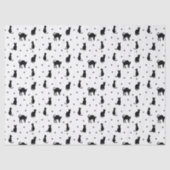 Papier Mousseline Chats noirs et étoiles Halloween (Recto)