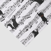 Papier Mousseline Chats noirs sur feuille de musique (Détail)