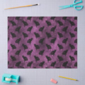 Papier Mousseline Chats noirs sur la décomposition violette (Artisanat)