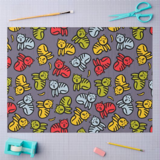 Papier Mousseline Chats plus bananes (Artisanat)