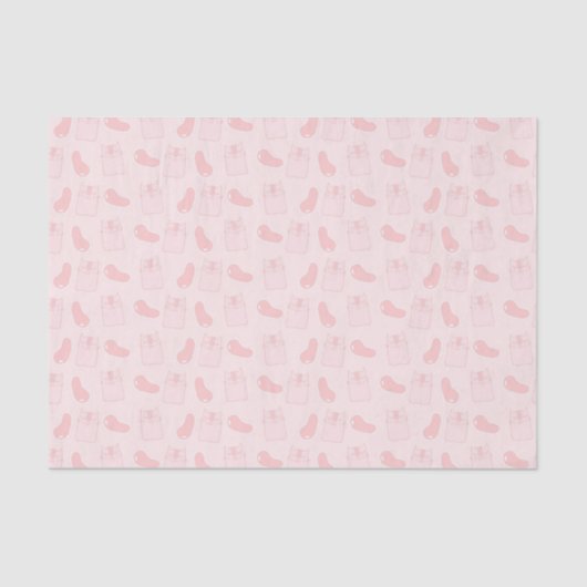Papier Mousseline Chats roses et Motif de jellybeans (Recto)