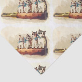 Papier Mousseline Chats victoriens de Noël (Détail)