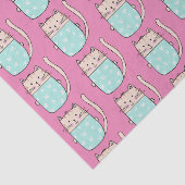 Papier Mousseline Chatte mignonne filles rose (Détail)