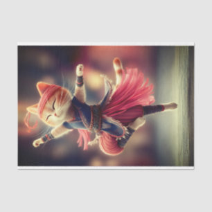 Papier Mousseline Chatte rousse danseuse ballerine découpage DK2LF