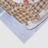 Papier Mousseline Chaud hiver Warm Ours Polaire Tricot Écharpe rouge (Détail)