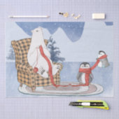 Papier Mousseline Chaud hiver Warm Ours Polaire Tricot Écharpe rouge (Artisanat)