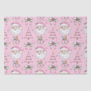 Papier Mousseline Chaud rose père Noël Bow