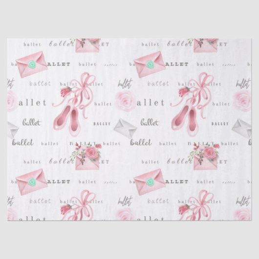 Papier Mousseline Chaussons de ballet roses (Recto)