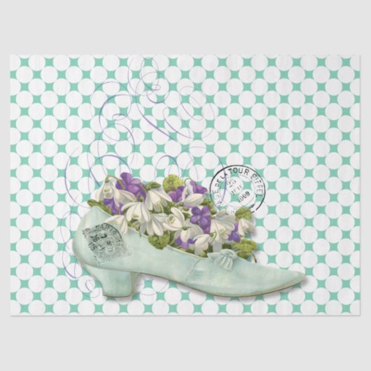 Papier Mousseline Chaussure à Paris élégante femme (Recto)