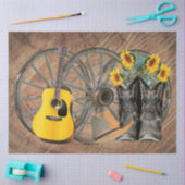 Papier Mousseline Chaussures de guitare Western Wagon Wheel  (Artisanat)