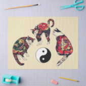 PAPIER MOUSSELINE CHAUSSURES JAPONAISES, DRAGON RED DEVIL TATTOOS, Y (Artisanat)