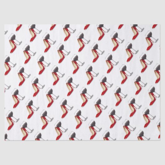 Papier Mousseline Chaussures Rouges Et Vin Rouge (Recto)